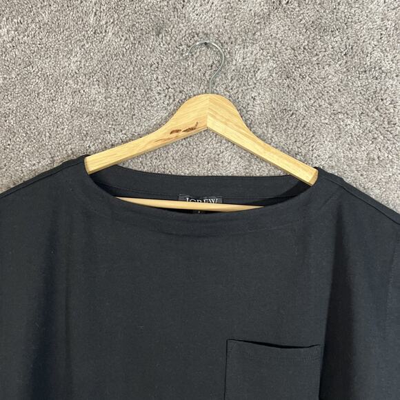 J. Crew Shirt Womens Small Black Box Cut Boat Neck Short Sleeve Pullover Cotton - Picture 6 of 11
